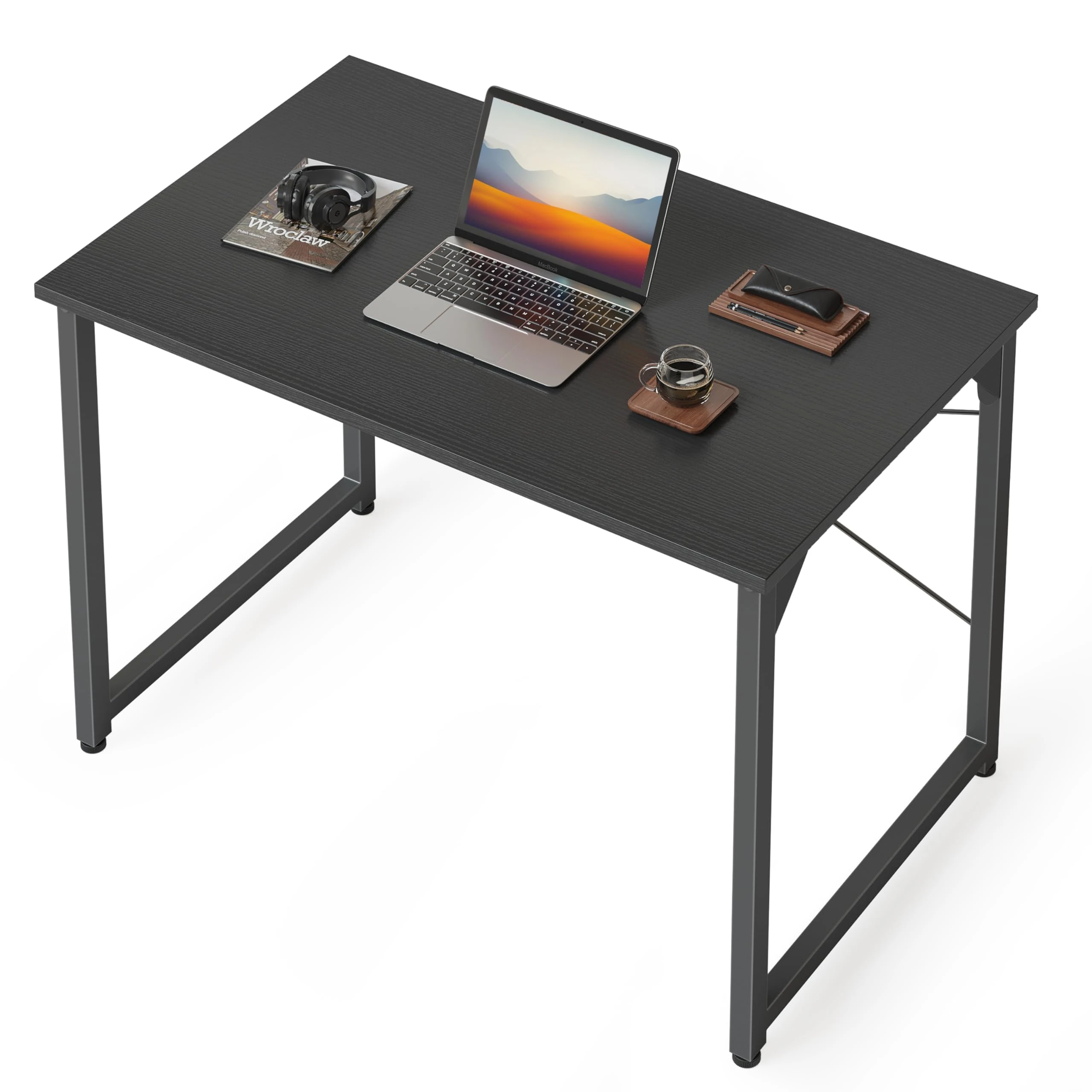 CubiCubi Computer Desk 80 x 40 x 75 cm Home Office Laptop Desk Study Writing Table, Modern Simple Style, Black