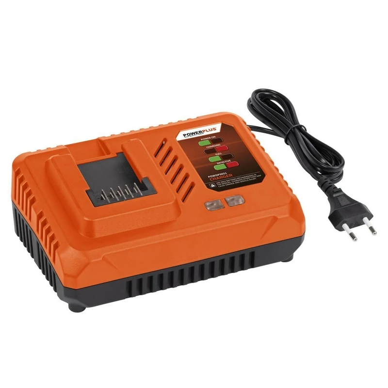 Power Plus Dual Power Battery Charger POWDP9051-4.0A - for 20V & 2x20V Batteries & Batteries - Battery Platform - Ideal for Cordless Screwdrivers, Small Drills, Drills and Much More