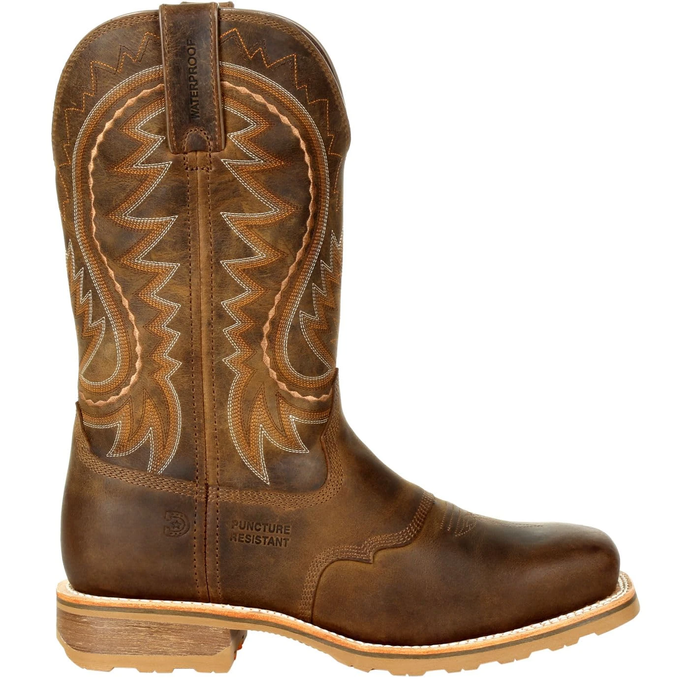 Durango Maverick Pro Steel Toe Waterproof Western Work Boot Size 8.5(M) Rugged Tan