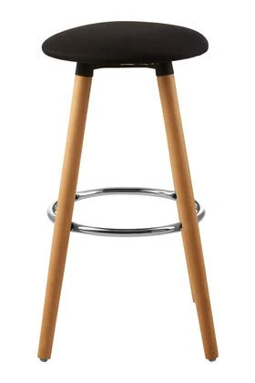 Premier Housewares Bar Stool, Counter Height Stools For Kitchen, Wood & fabric, w39 x d39 x h71cm - Black