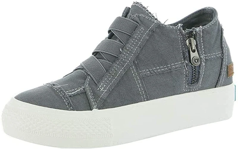 Blowfish Malibu Women's Play Sneaker, Blue Tuna Color Washed Canvas, 7