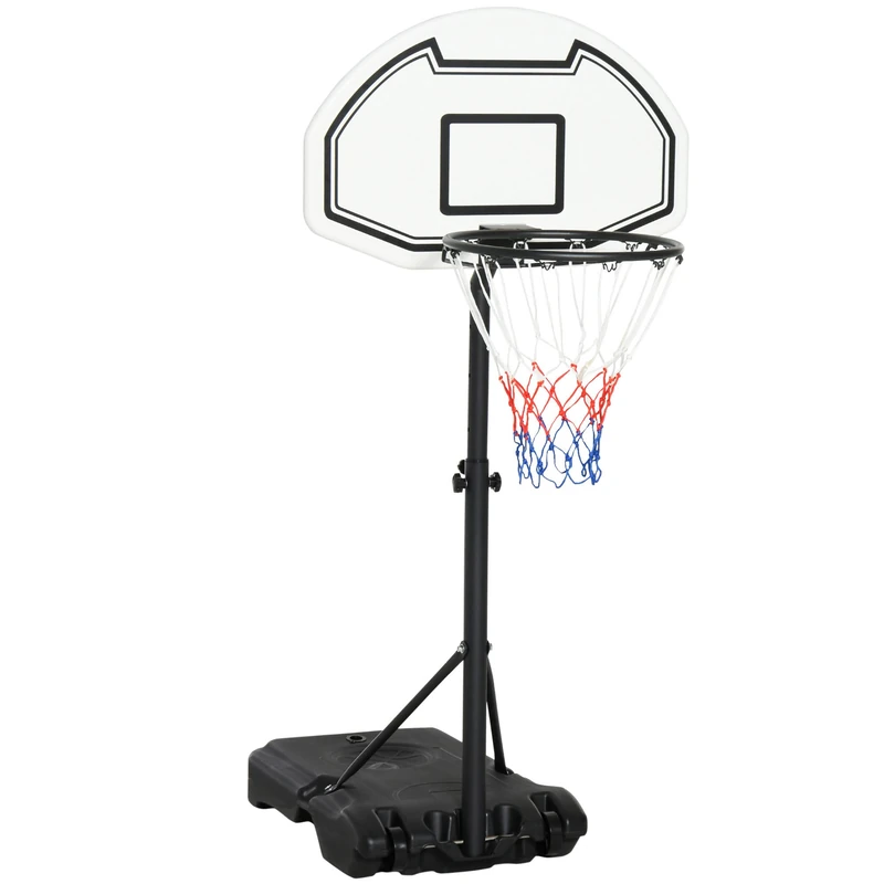 HOMCOM Portable Basketball Stand 94-123cm Basket Height Adjustable Hoop For Adults