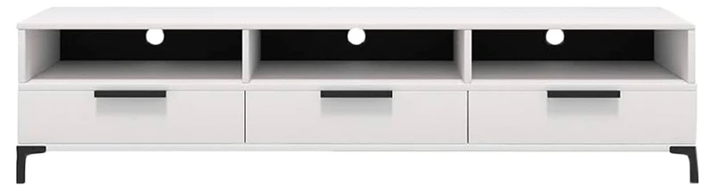 Selsey Rikke Tv Stand - Tv Cabinet - Entertainment Unit - White Matt - White Gloss