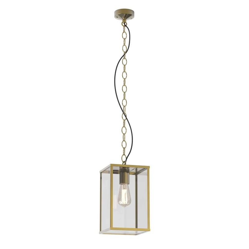 Astro Homefield Pendant 240 Outdoor Pendant - IP44 Rated - (Natural Brass), LED E27/ES Lamp, Designed in Britain - 1095035-3 Years Guarantee
