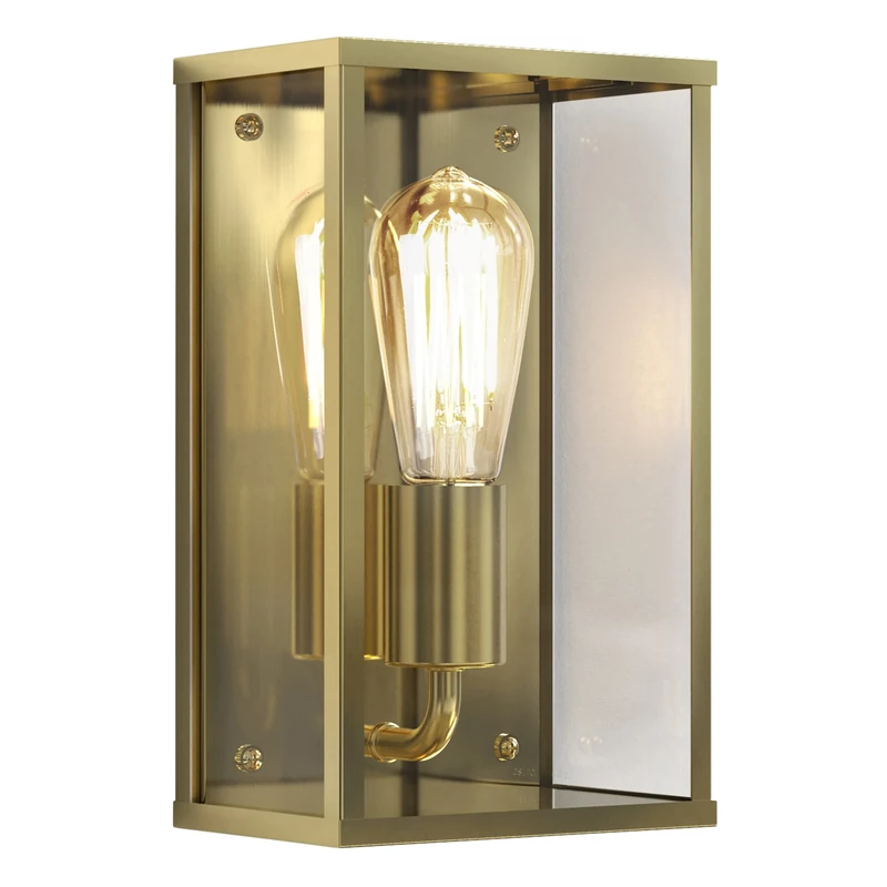 Astro Homefield Dimmable Outdoor Wall Light - IP44 Rated - (Natural Brass), E27/ES Lamp, Designed in Britain - 1095034-3 Years Guarantee