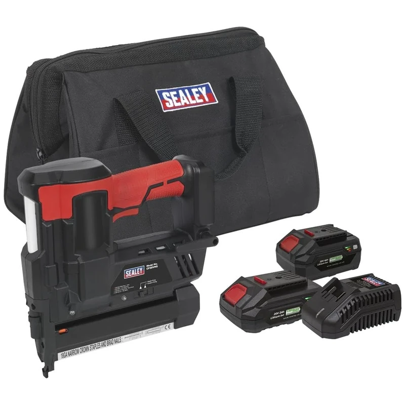 Sealey 20V SV20 Series 18G Cordless Staple/Nail Gun Kit - 2 Batteries - CP20VNGKIT