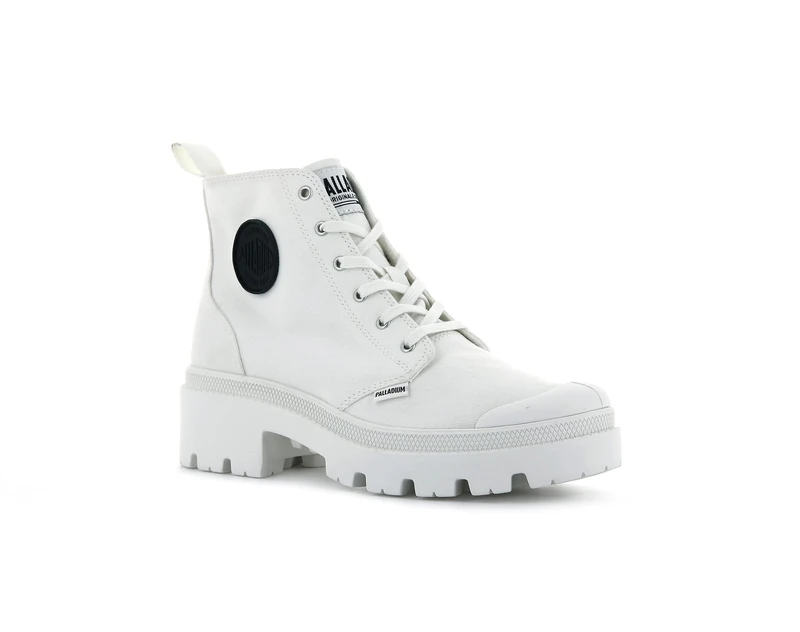 Palladium, PALLABASE TWILL, Boots female, White, 5.5 UK