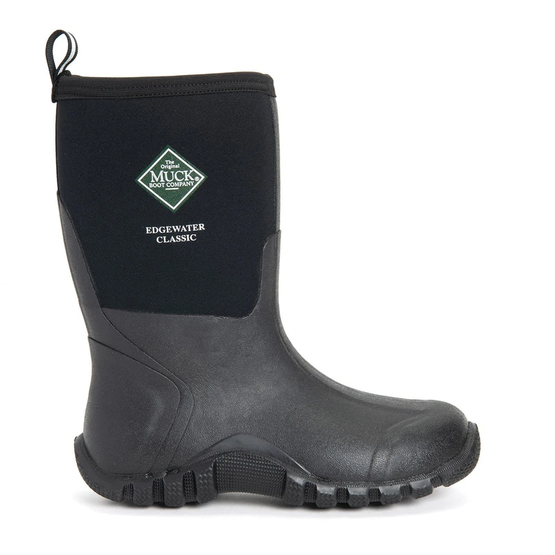 Muck Boots Men's Edgewater Classic Short Pull On Waterproof Wellington Boot, Black, 8
