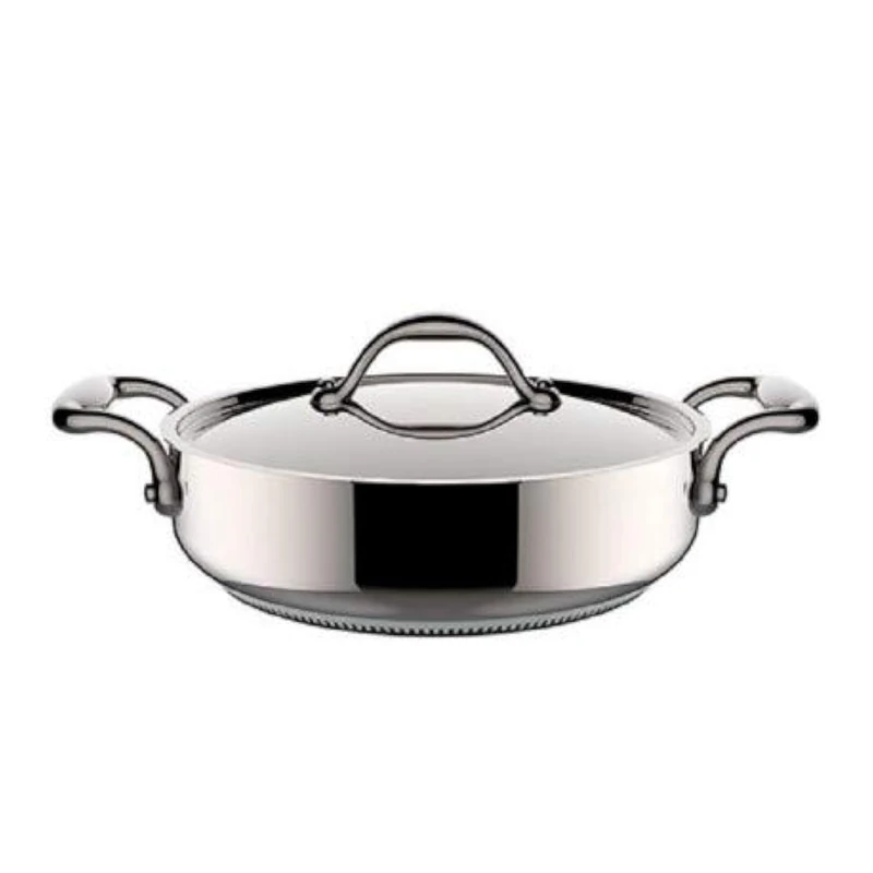 Lagostina - Accademia – 2 Handled Steel Low Saucepan with Lid 26 cm – 3.3 L – Lagofusion – Suitable for Induction Hob - Image 1