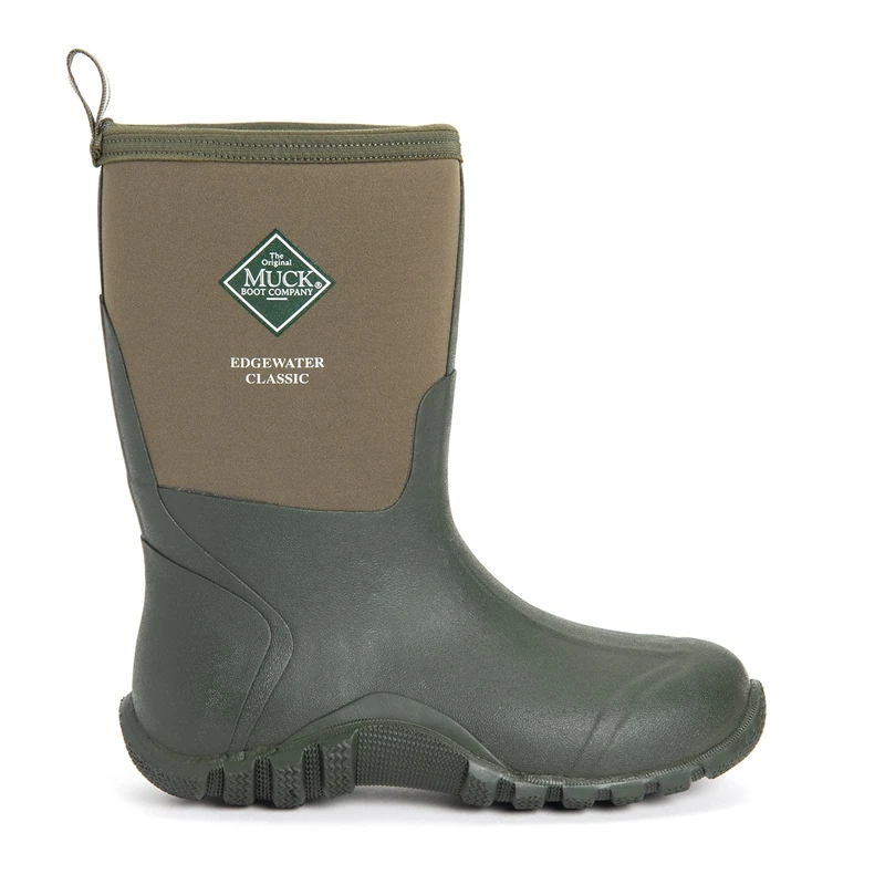 Muck Boots Men's Edgewater Classic Short Pull On Waterproof Wellington Boot, Green, 12