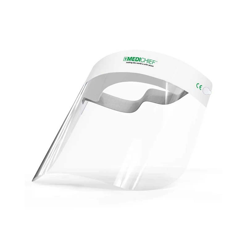 Medichief Premium Full Face Shield | Clear Visor With Anti-fog Protection | CE UK Approved, pack of 200