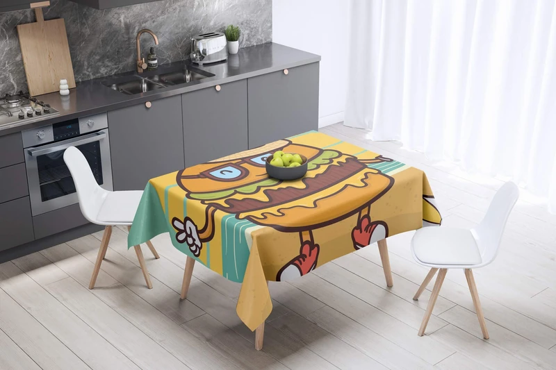 Bonamaison Kitchen Decoration, Tablecloth, 140cm x 140cm - Designed and Manufactured in Turkey
