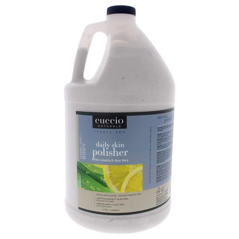 Cuccio - Luxury Spa Daily Skin Polisher - White Limetta and Aloe Vera - for Unisex - Scrub - 1 Gallon