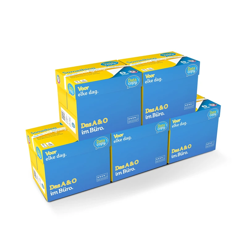 Data Copy Premium White Paper 80gsm A4, Pack of 5 Boxes, 25 Reams of 500 Sheets, 12,500 Sheets