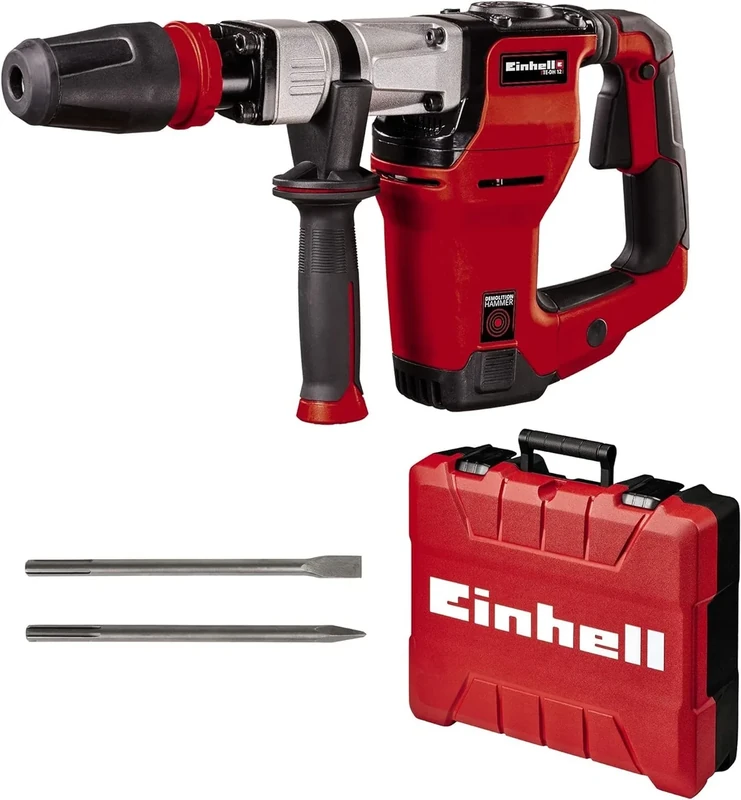 Einhell SDS Max Demolition Hammer TE-DH 32 | 240V, 1500W Concrete Breaker Pneumatic Drill | 32 Joule Single Impact Force Jack Hammer, Vibration-Cushioned Handle, Includes Pointed and Flat Chisel