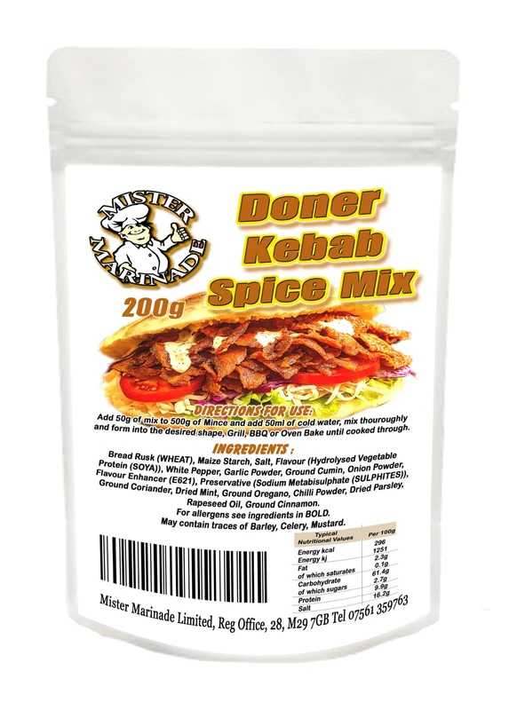 MISTER MARINADE Fakeaway Night In Doner Kebab Seasoning Spice Mix (200g)