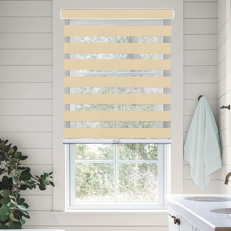 Chicology Zebra Blinds, Roller Window Shades, Blinds for Windows, Roller Shades for Windows, Window Shades for Home, Window Shades, Pull Down Shades for Windows, 37" W X 72" H, Basic Pearl