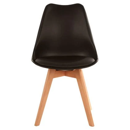 Premier Housewares Dining Black Chair Faux Leather Dining Chair Cushion Table Chair Beechwood legs Kitchen Table and Chairs Dining Chair