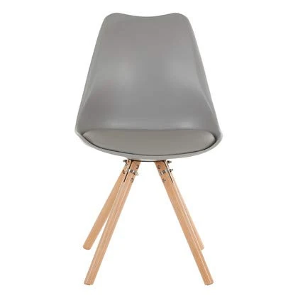 Premier Housewares Dining Grey Chair Faux Leather Dining Chair Cushion Table Chair Beechwood legs Kitchen Table and Chairs Dining Chair