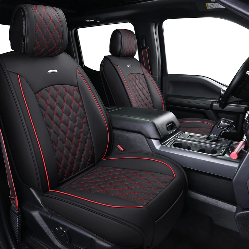 Aierxuan Car Seat Covers Full Set with Waterproof Leather Automotive Vehicle Cushion for Cars SUV Pick-up Truck Fit for 2009 to 2024 Ford F150 Carhartt and 2017 to 2024 F250 F350 F450