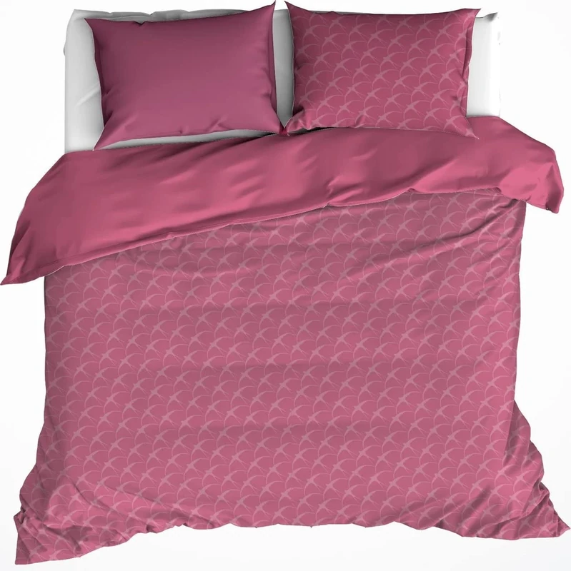 De Witte Lietaer Birds Duvet Cover and Pillowcase Set, Cotton, Pink, 240 x 220 cm