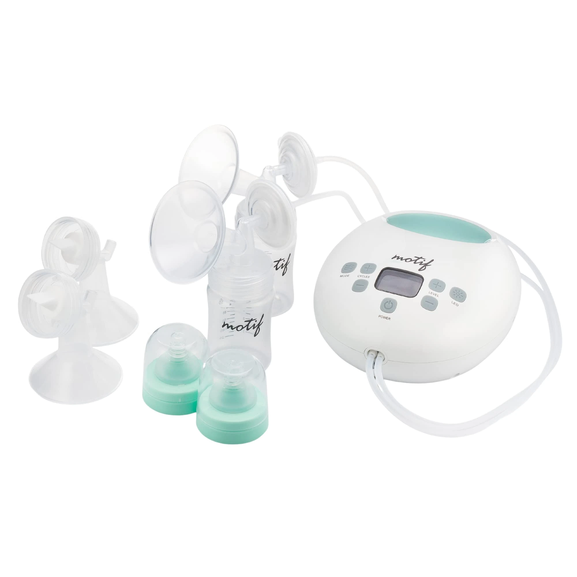 Motif Medical Luna Double Electric Breastfeeding Pump - Portable Breastfeeding Pump with Battery - Hospital Grade Pump with LED Light - Hands Free Breast Pump, Baby Breast Pump