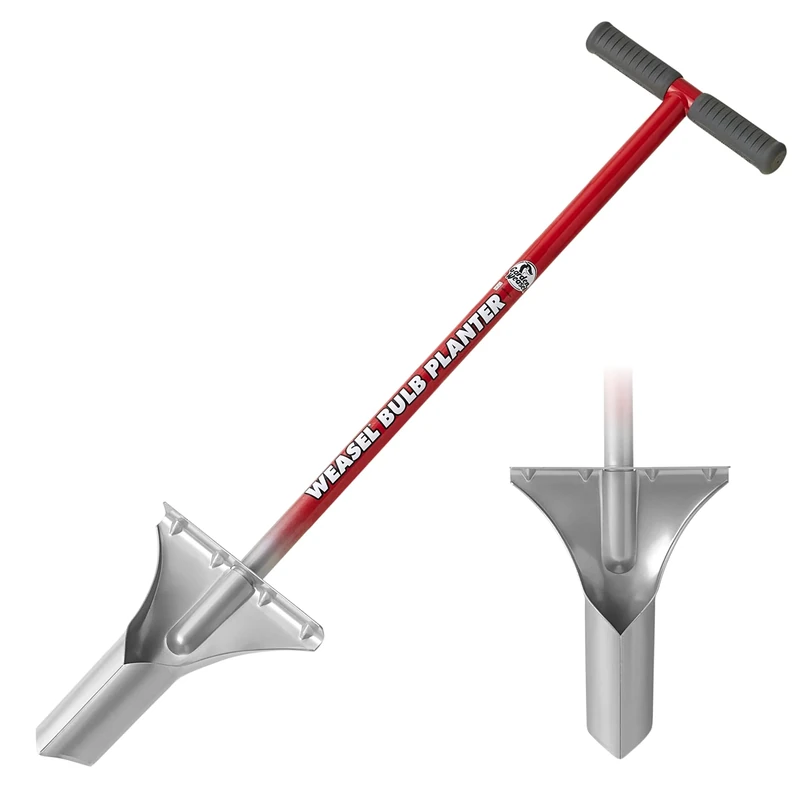 GARDEN WEASEL 91350 Bulb Planter, No Bending, Sharp Blade and Pointed Tip, Weather and Rust Resistant, T-Bar Grip, Lifetime Warranty