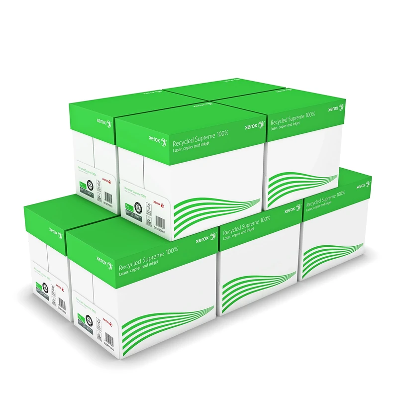 Xerox Recycled Supreme 100% - Premium Recycled Paper White - 80 gsm A4 - 10 Boxes, 50 Reams, 25,000 sheets