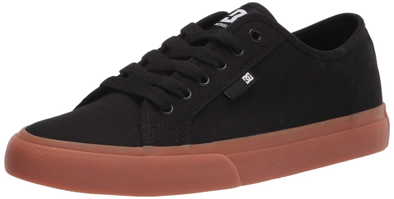 DC Men's Manual Skate Shoe, Black/Gum, 7.5 UK