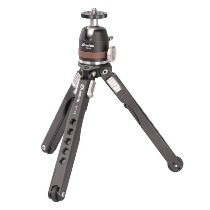Leofoto - Pocket Mini Tripod - Ideal for a Travel Photographer - Load capacity of 2kg - Extendable Feet - Min. Height of 7,5 cm to a Max. Height of 23 cm - MT-03 + MBH-19