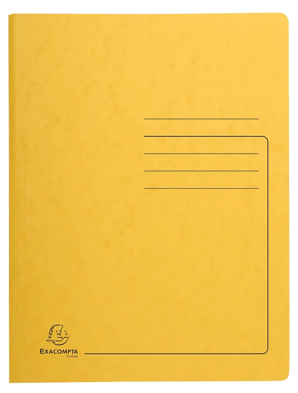 Exacompta - Ref 240229E - Heavyweight Mottled Pressboard Spring Folder - Suitable for A4 Documents, 355gsm Mottled Pressboard, Holds Approx. 300 Sheets - Yellow