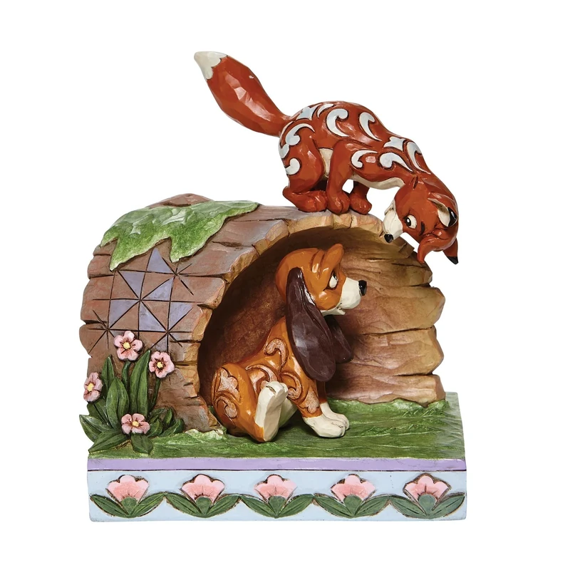 Disney Traditions Fox And Hound On Log Figurine, Multicolour, S, 6008077