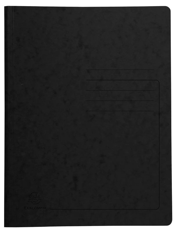 Exacompta - Ref 240221E - Heavyweight Mottled Pressboard Spring Folder - Suitable for A4 Documents, 355gsm Mottled Pressboard, Holds Approx. 300 Sheets - Black