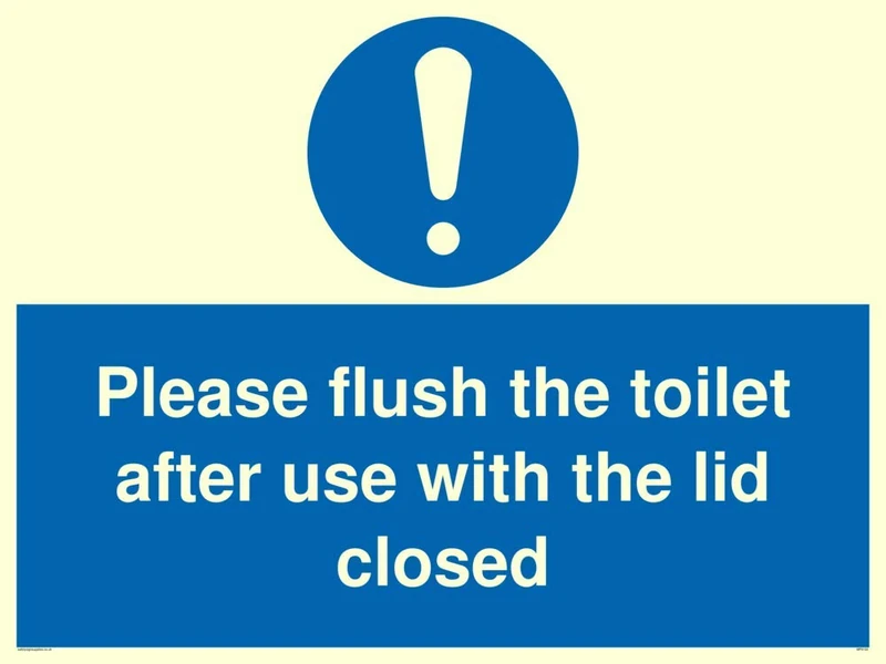 Please flush the toilet after use with the lid closed - Image 1