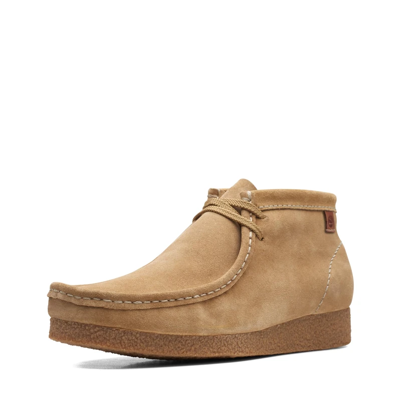 Clarks Shacre Boot Mens Dark Sand Suede, 6