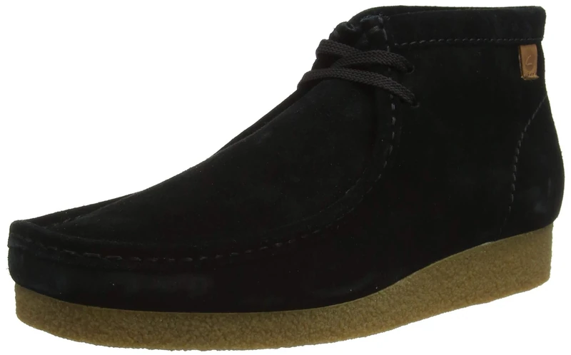 Clarks Shacre Wallabee Boot, mens Chukka, Black (Black Suede), 10.5 UK (45 EU)