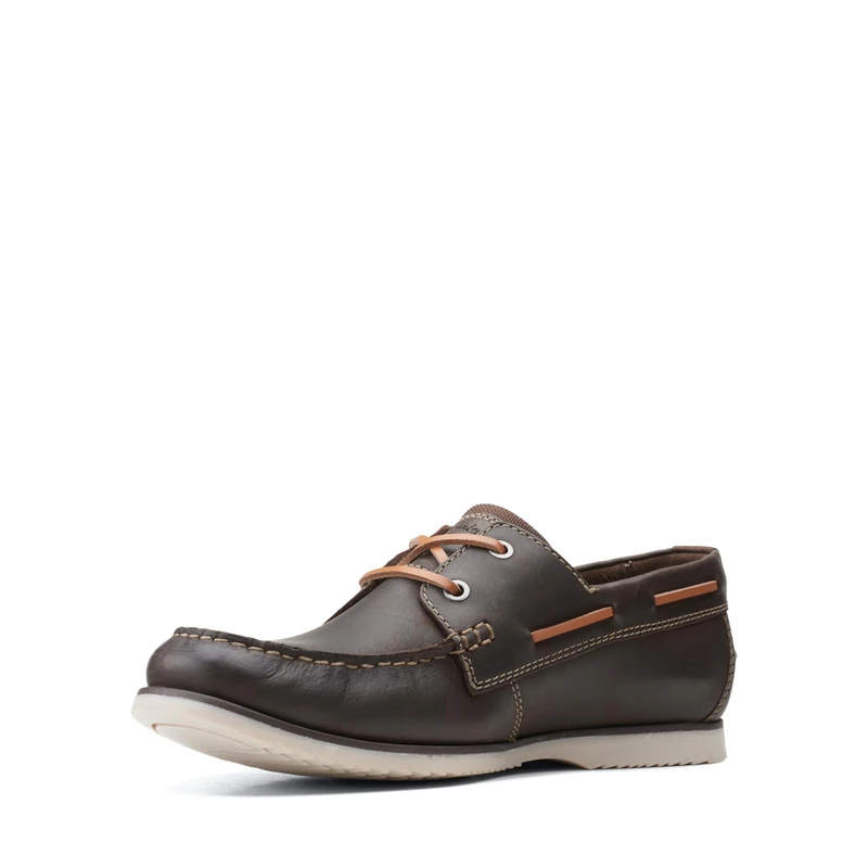Clarks Noonan Lace, mens Boat Shoes, Dark brown leather, 6 UK (39.5 EU) - Image 1
