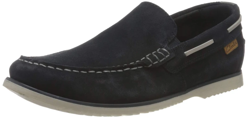 Clarks Noonan Step, mens Boat Shoes, Navy Suede, 6 UK (39.5 EU)