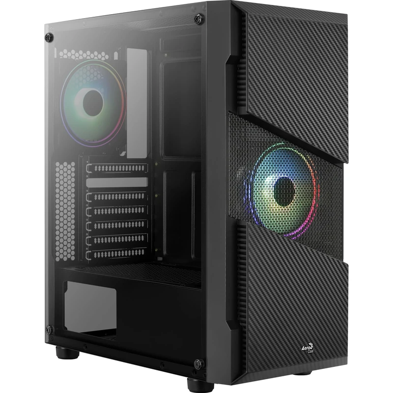 Aerocool Menace Saturn RGB Tower Case, Black, Tempered Glass