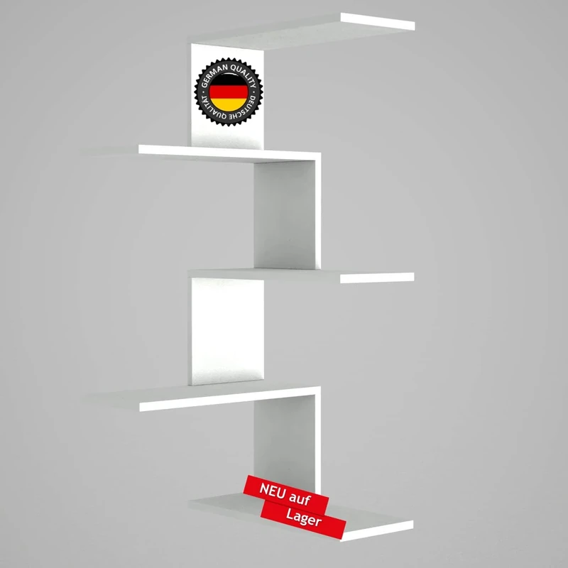 moebel17 Wall Shelf, Wood, White, 51,5 x 109 x 22 cm