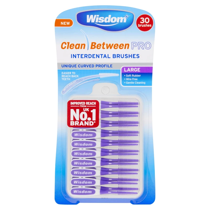 Wisdom Clean Between Pro Interdental Brushes Large Purple
