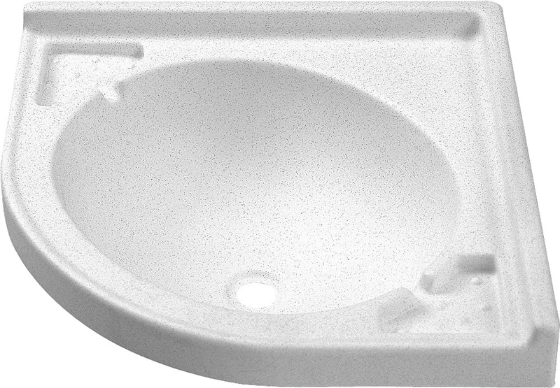 Corner Sink Without Drain 418 x 418 x 150 mm White