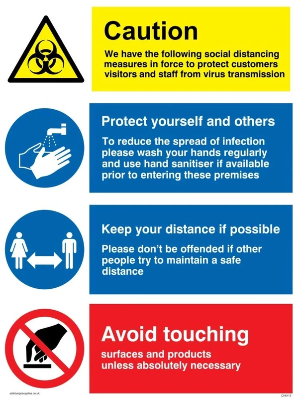 Social distancing measures for retail and business