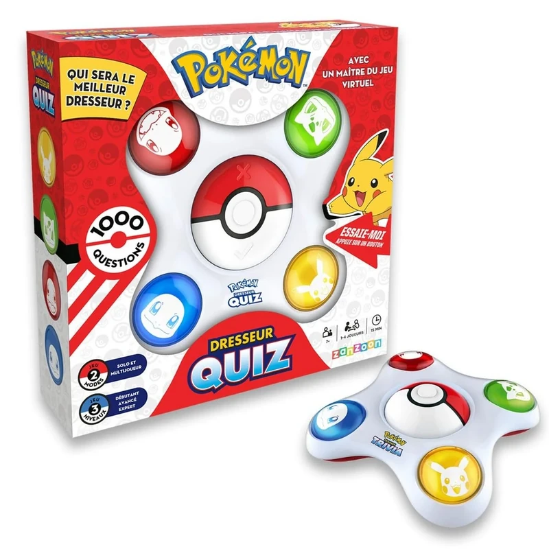 Bandai ZZ20110 Pokemon Dressor Quiz Interactive Electronic Game French Talk