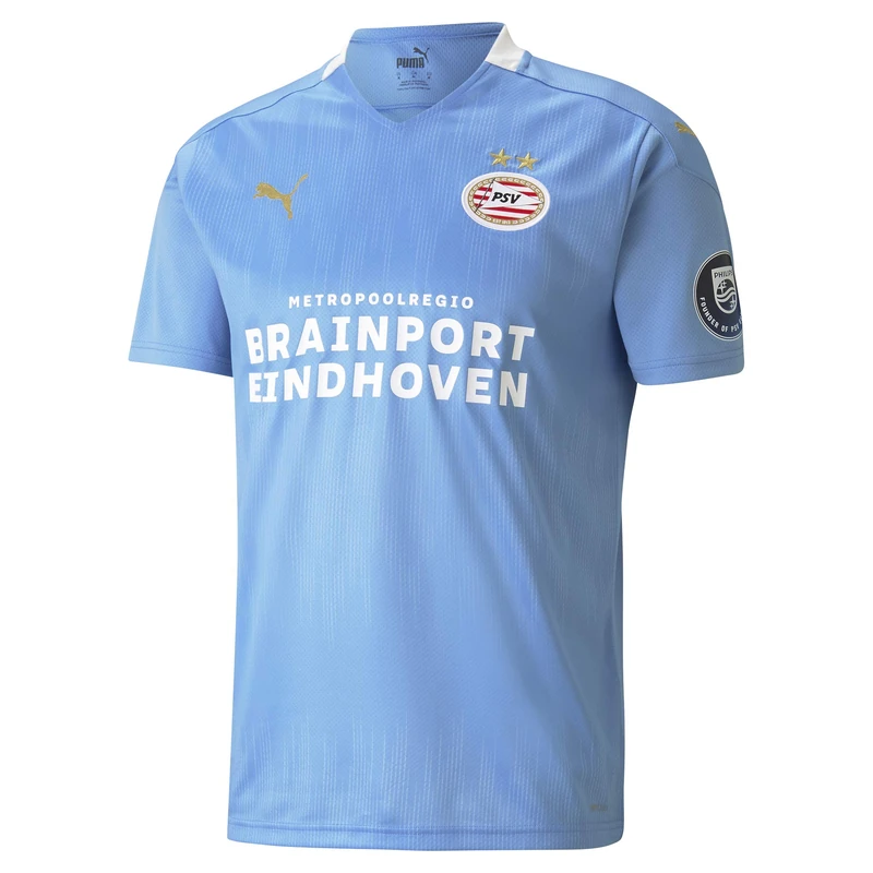 Puma Children's PSV Away Shirt Replica Jr with Sponsor Jersey, Team Light Blue White, 140