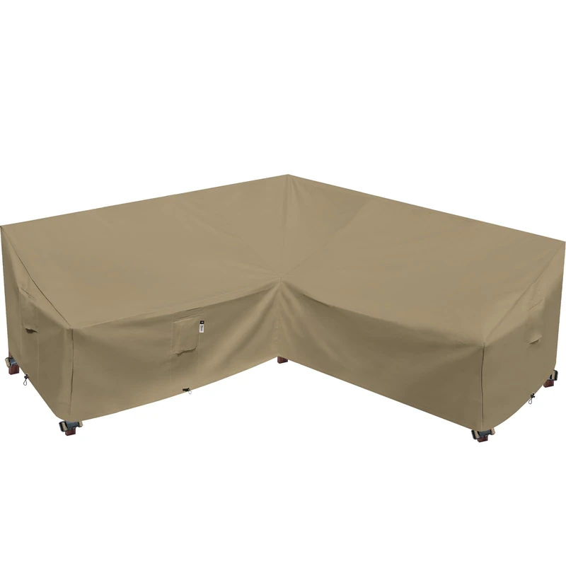 Flexiyard 600D Sectional Sofa Cover - 216x216cm Desert Khaki