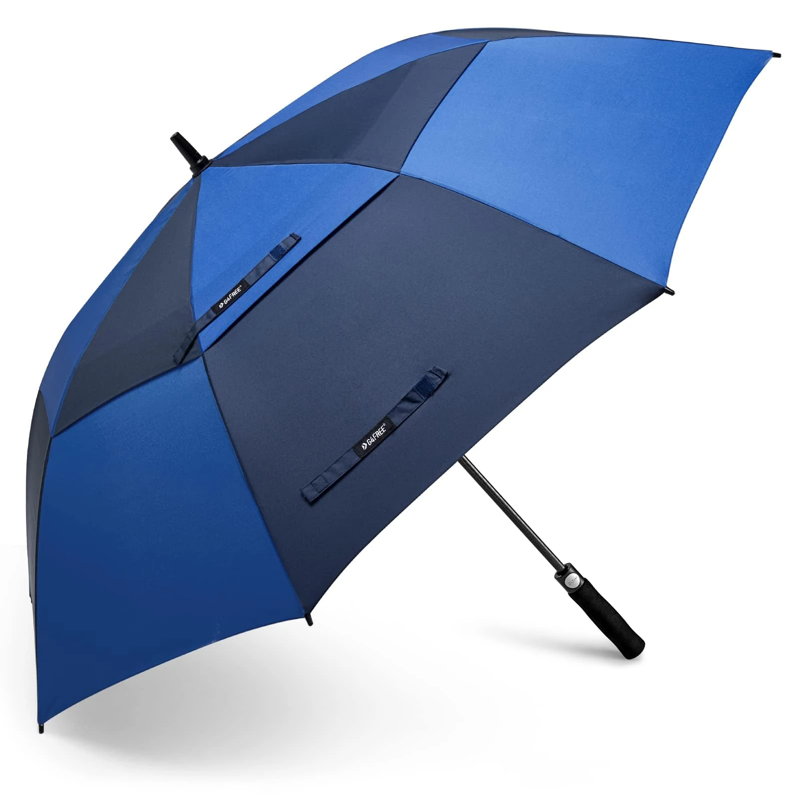G4Free 55/63/69/72/80 Inch Golf Umbrella Windproof Double Canopy Extra Large Oversize Automatic Open Waterproof Umbrellas(Dark Blue and Sapphire, 63 inch)