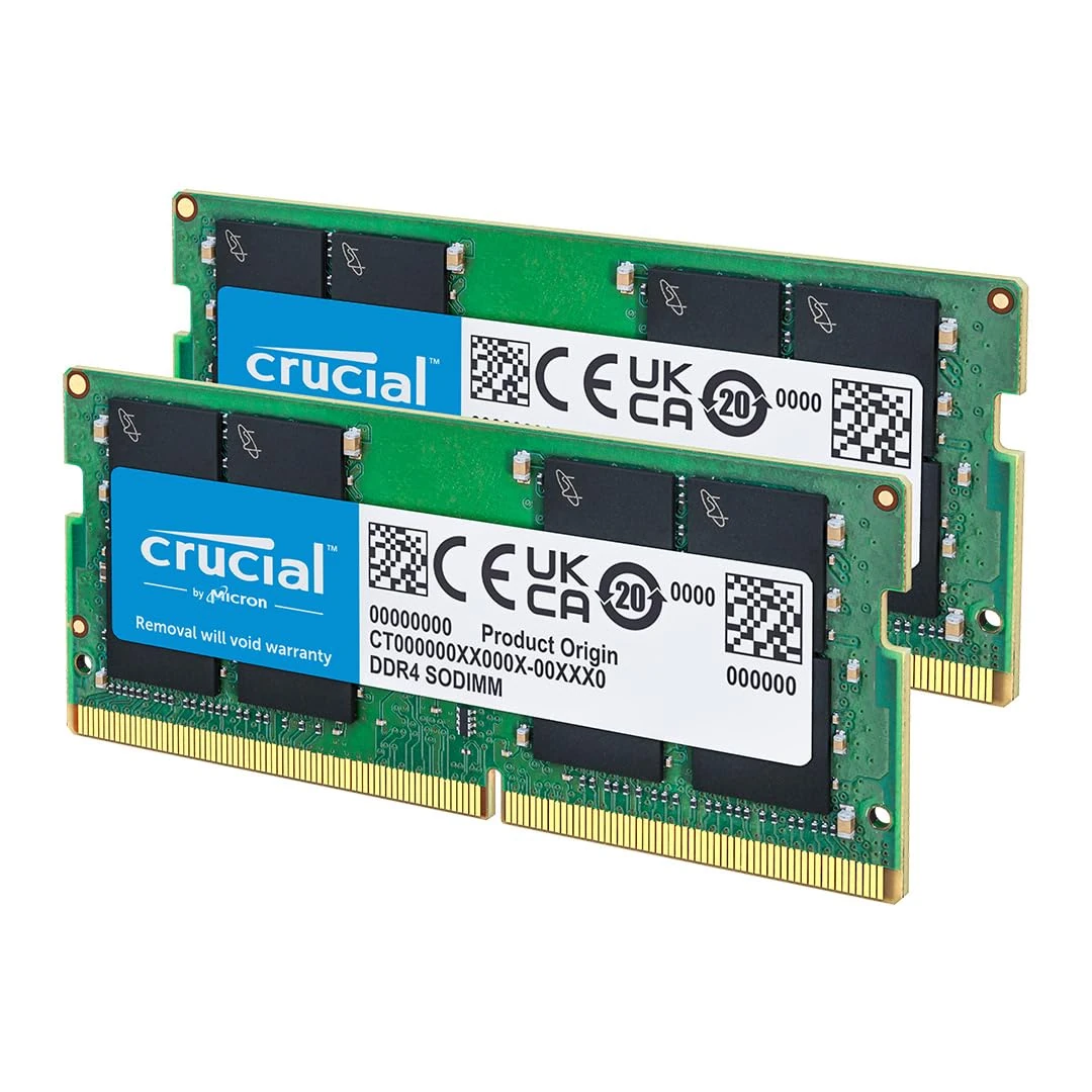 Crucial DDR4 RAM 32GB Kit (2x16GB) 3200MHz SODIMM CL22, Laptop Computer Memory, Mini PC (or 2933MHz, 2666MHz) - CT2K16G4SFRA32A