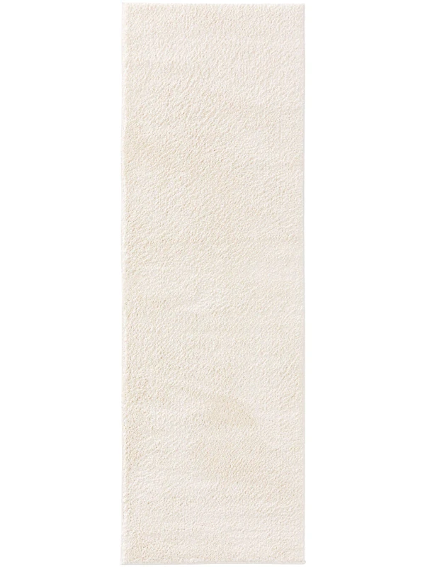 benuta ESSENTIALS Rug, Polyester, White, 80 x 240 cm - Image 1