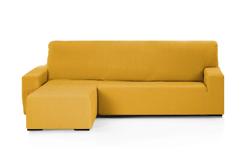 Martina Home - EMILIA - Elastic Cover for Lounge Chair - Short Left Arm (Front View) - Mustard
